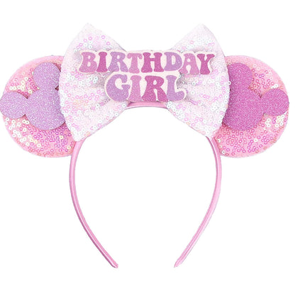 RAZKO headband front view showing pink ears and bow, vibrant party accessory