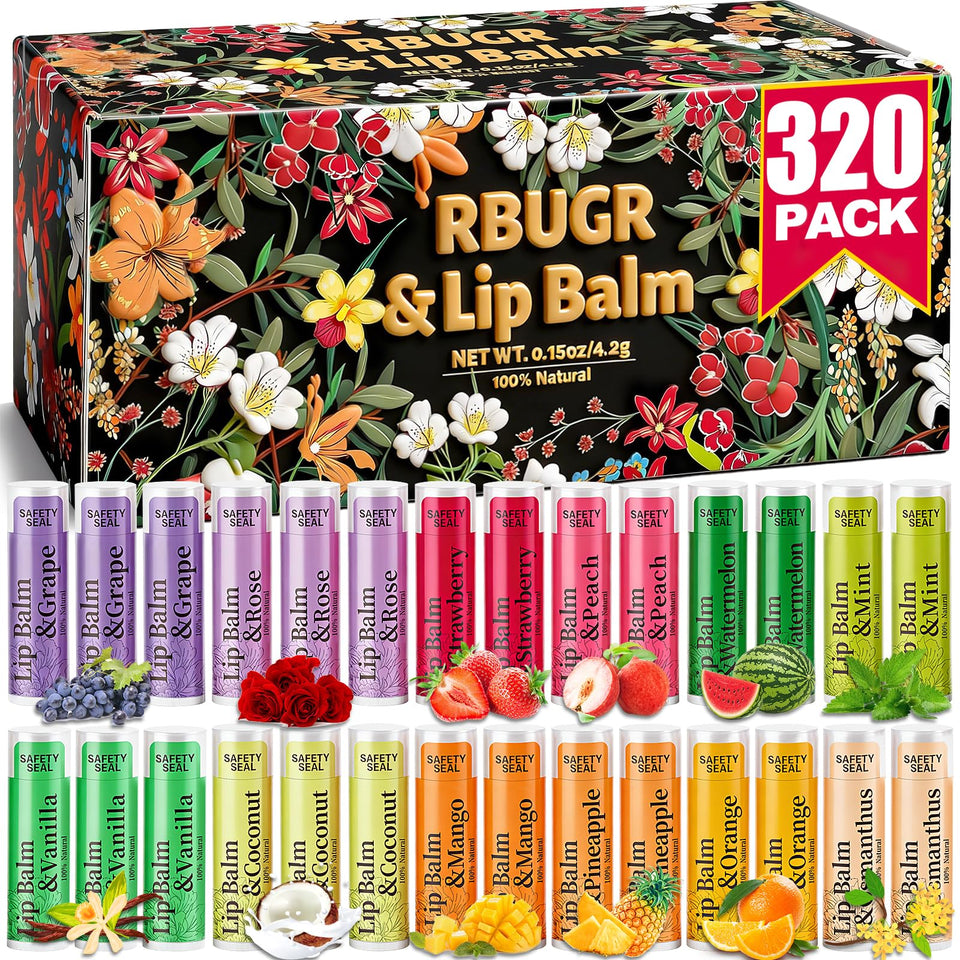 RBUGR front packaging showing full 320-piece bulk set and flavors benefit convenience