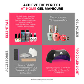 RC Red Carpet Manicure base coat applied on nails before curing for improved adhesion