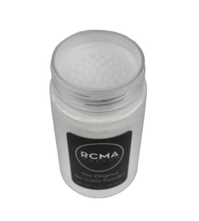 RCMA Makeup open jar texture close-up showing ultra-fine translucent powder