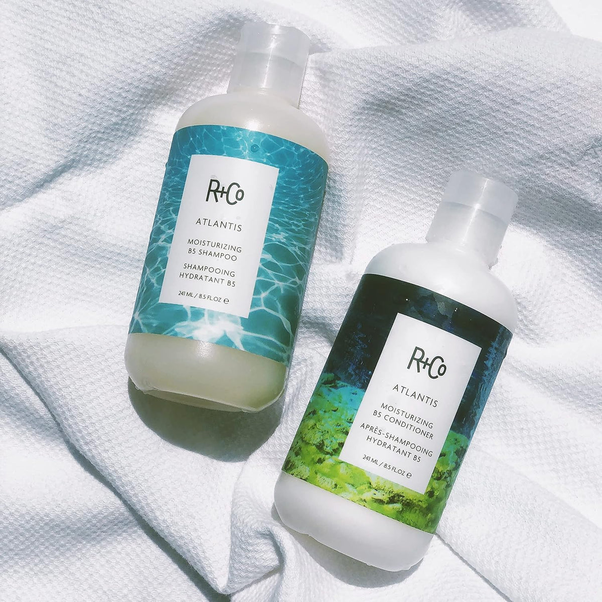 R+Co Atlantis ingredient rice bran oil visual emphasizing strengthening and protection