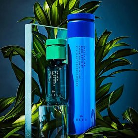 R+Co BLEU mist spraying onto damp hair protecting against heat and frizz