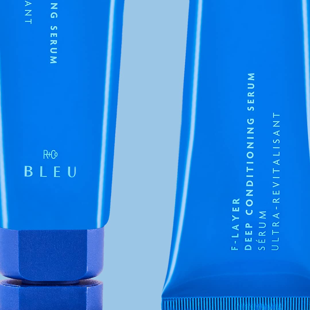 R+Co applied to damp hair demonstrating smoother styling benefit