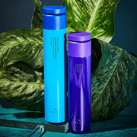 R+Co BLEU dispensing mousse into palm illustrating easy application
