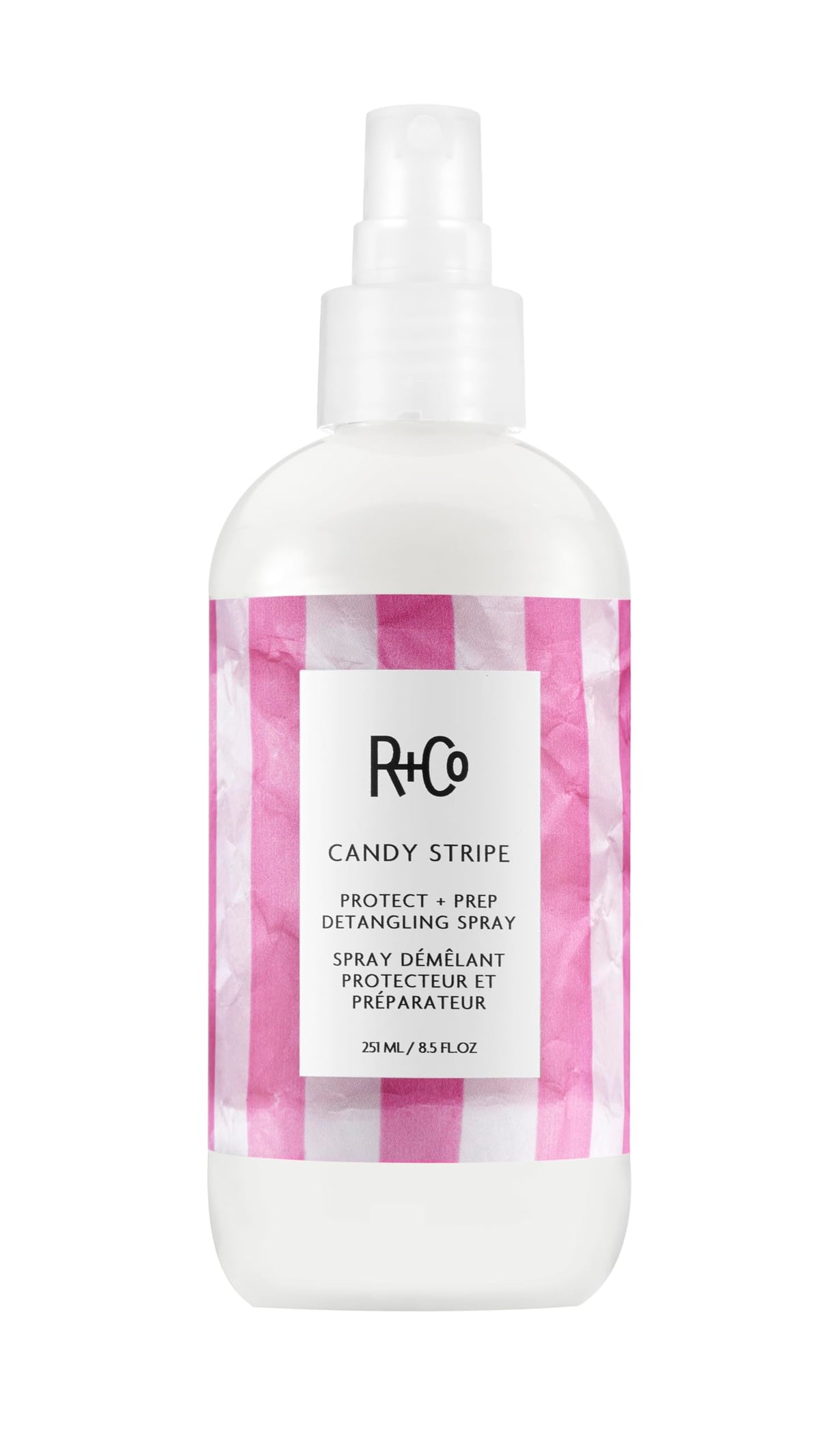 R+Co bottle front packaging showing label and benefit