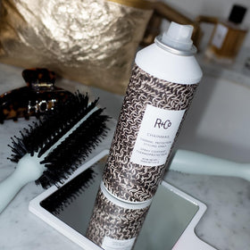 R+Co Chainmail shiny finish after styling highlighting luminous, weightless shine