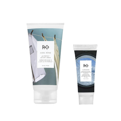 R+Co Cool Wind front packaging shows bottle and bonus sample for easy identification and convenience