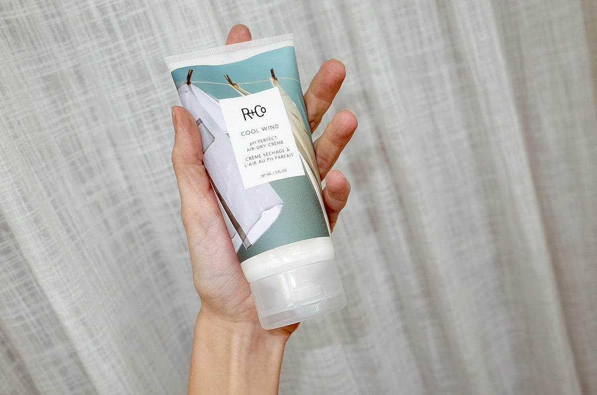 R+Co Cool Wind texture close-up revealing lightweight cream ideal for smooth, frizz-free finish