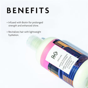 R+Co Dallas dispensing conditioner from pump demonstrating easy controlled use benefit