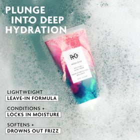 R+Co High Dive being applied to hair ends demonstrating softened strands and improved manageability