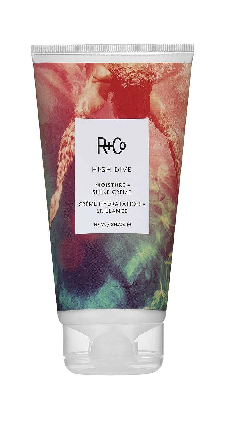 R+Co High Dive front jar showing product and branding, highlighting polished packaging and immediate hydration benefit