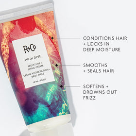 R+Co HIGH DIVE texture close-up displays creamy formula for smooth hydration