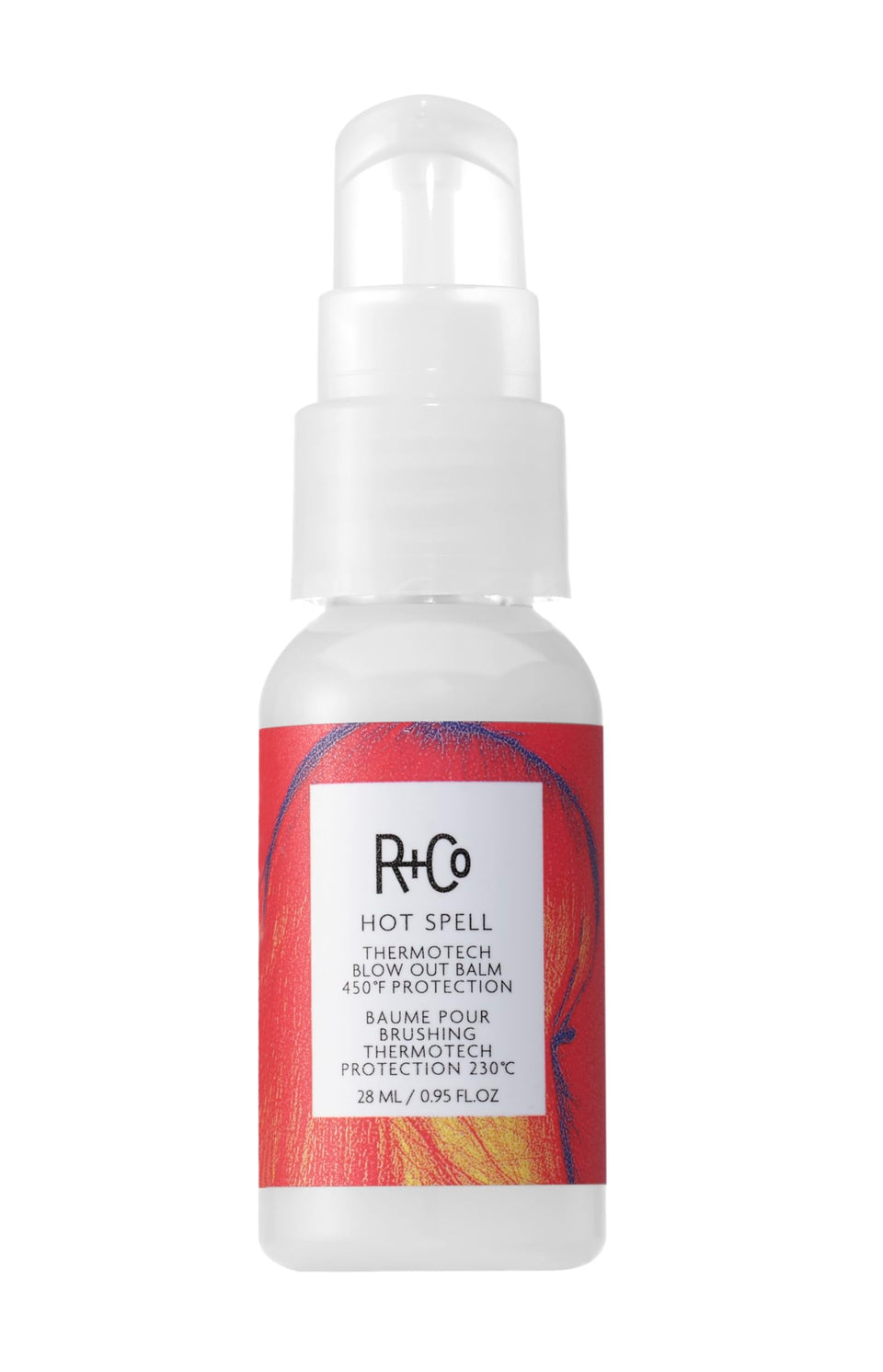 R+Co Hot Spell front packaging shows label and benefit of heat protection