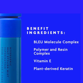 R+Co Hypersonic close-up of fine mist texture, leaves hair soft