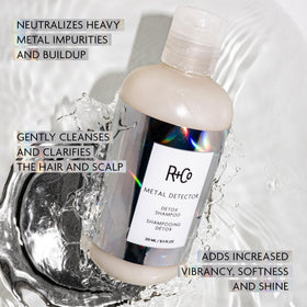 R+Co METAL DETECTOR foam texture close-up demonstrating mild cleansing benefit