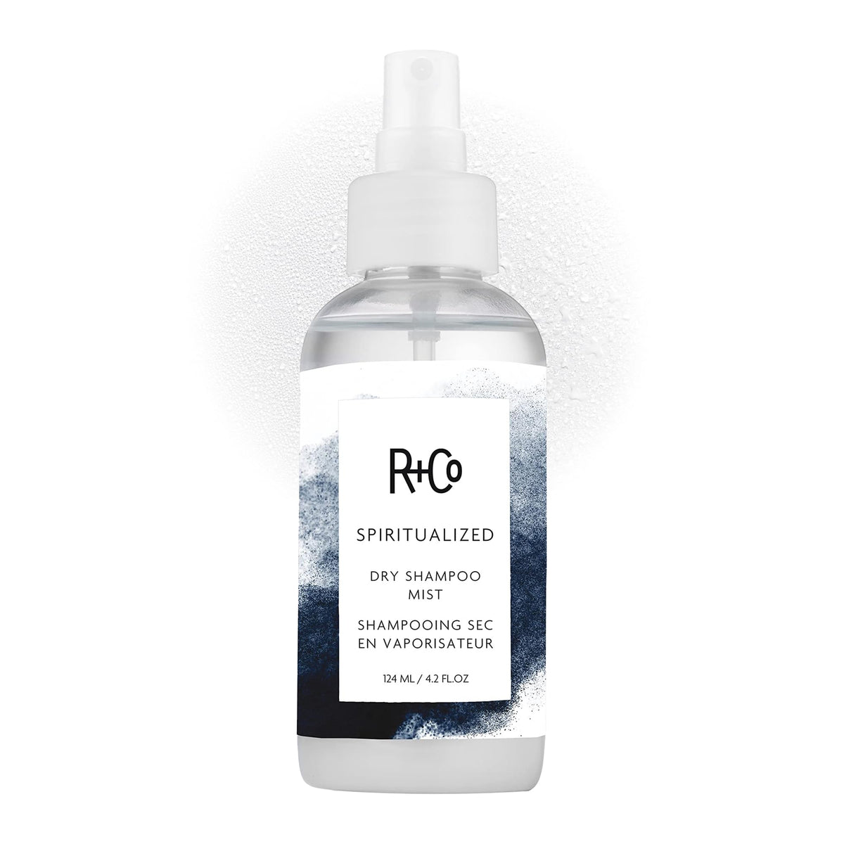 R+Co Spiritualized front packaging showing compact 4.2oz bottle and branding benefit