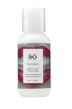 R+Co Television front bottle showing label and travel-friendly size for glossy hair