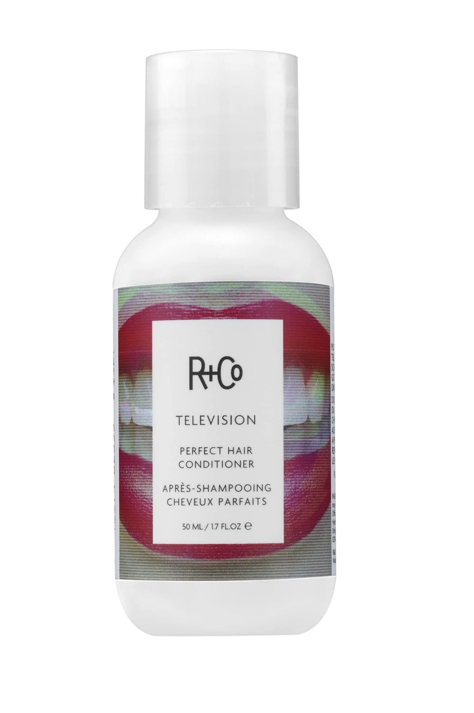 R+Co Television front bottle showing label and travel-friendly size for glossy hair