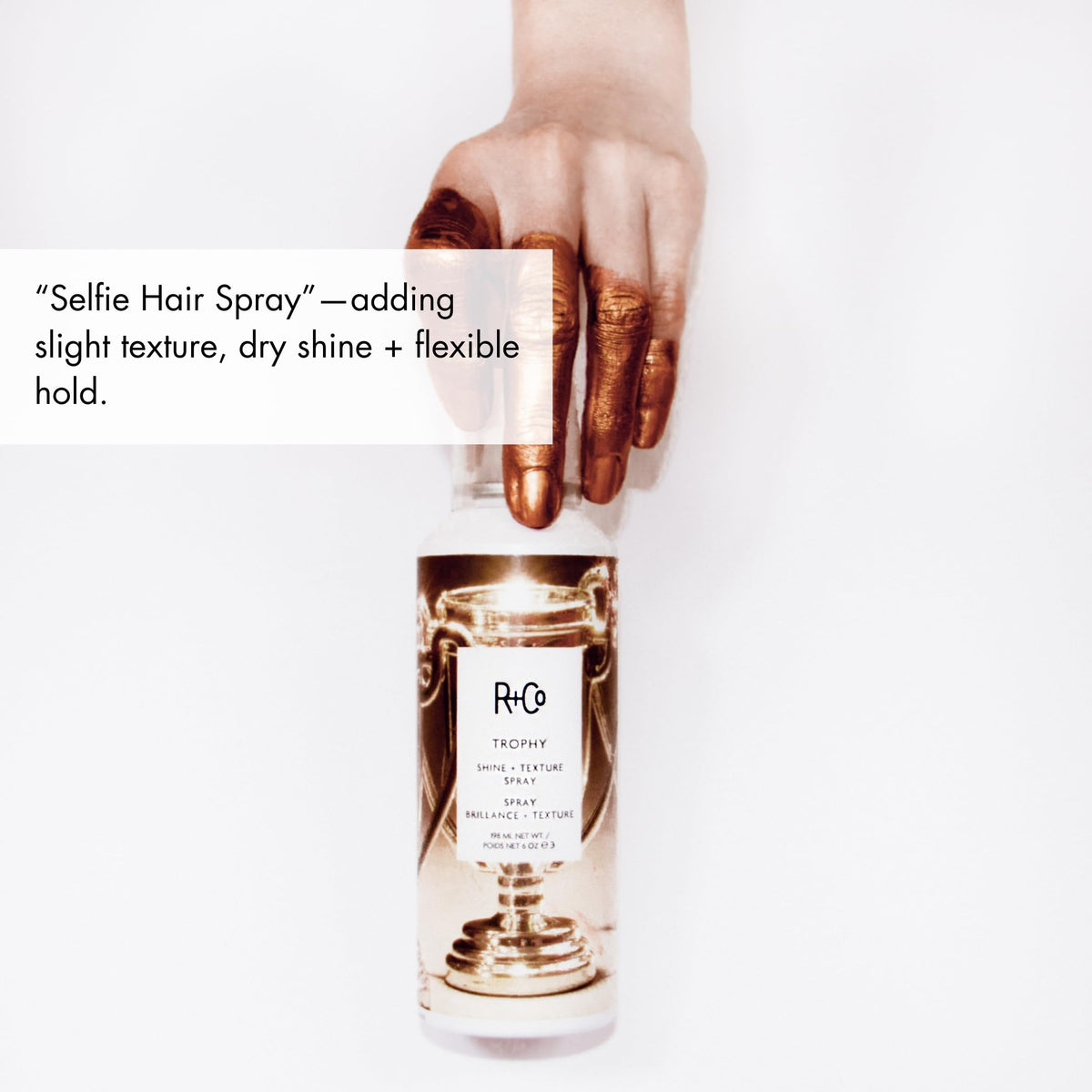R+Co styled model in lifestyle setting demonstrating salon-level finish