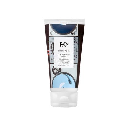 R+Co TURNTABLE front packaging showing tube and product branding for lightweight curl definition