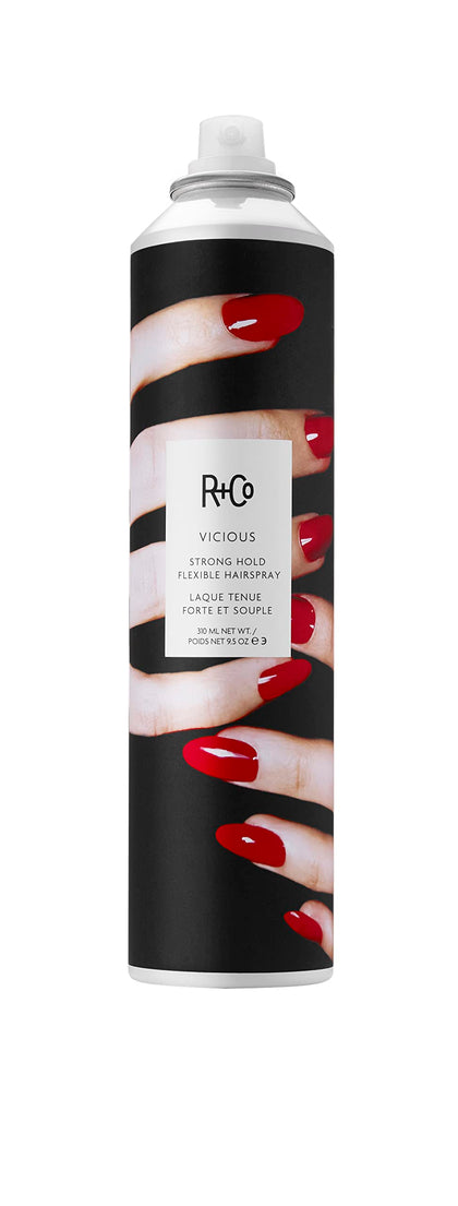 R+Co Vicious front packaging showing brand and strong-hold claim for lasting style