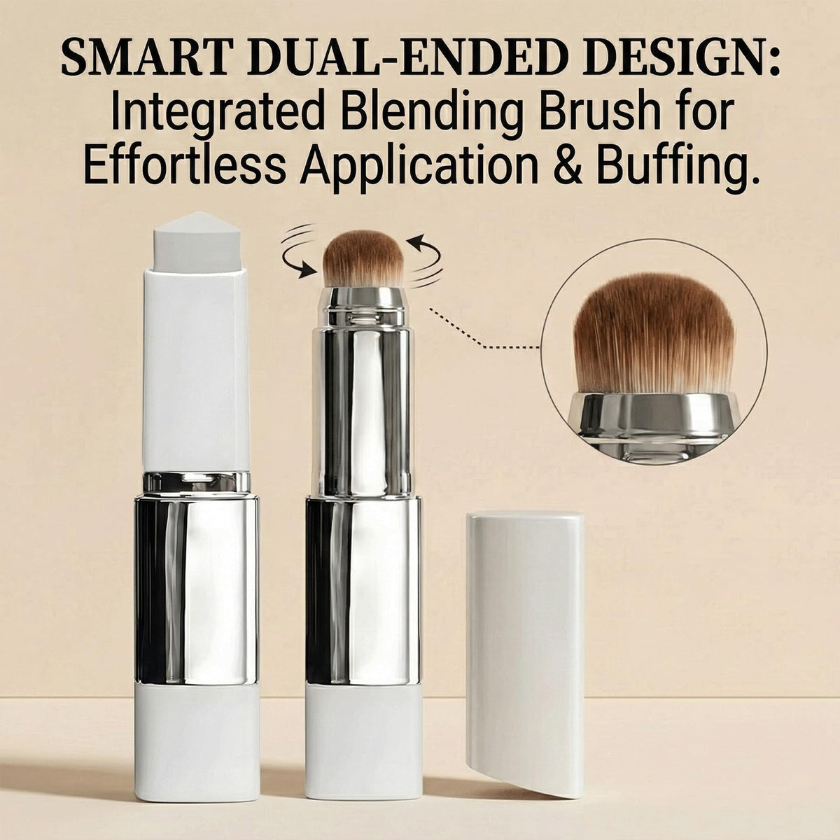 RCSCBC Skintle dual-ended design displayed open to show balm and brush convenience