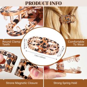 RCZETC inner non-slip surface close-up showing gentle grip for thick hair