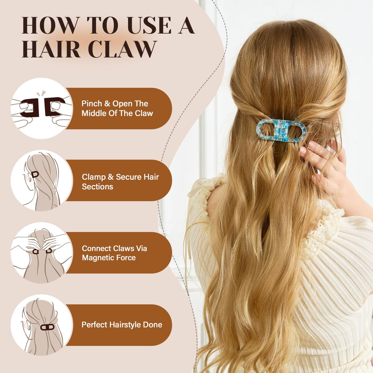 RCZETC clip in use while cooking keeping hair away and hands free