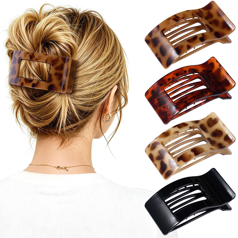 RDUQM front packaging showing four flat hair clips and colors, adds convenience