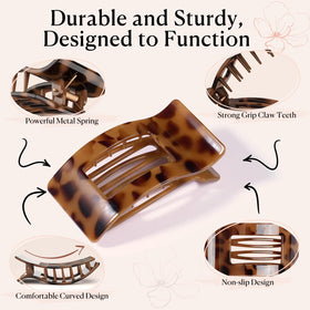 RDUQM clip worn in hair half-up style demonstrating neat, non-bulky look