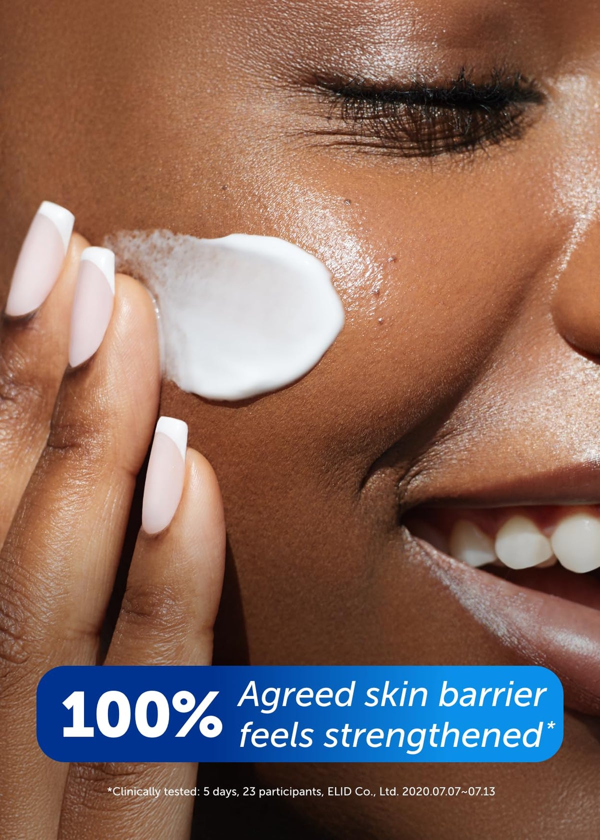 Person applying Real Barrier cream in morning to lock in moisture