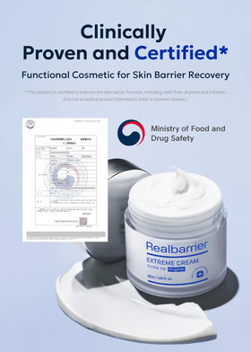 Open Real Barrier jar revealing balm-cream consistency and hydration