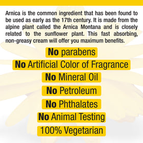 Real Relief ingredient badges showing no parabens, no fragrance, and vegetarian benefit