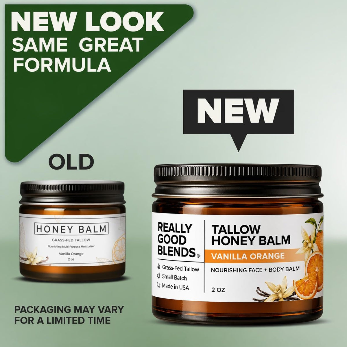 Really Good Blends ingredients honey olive oil and beeswax highlighting natural sourcing