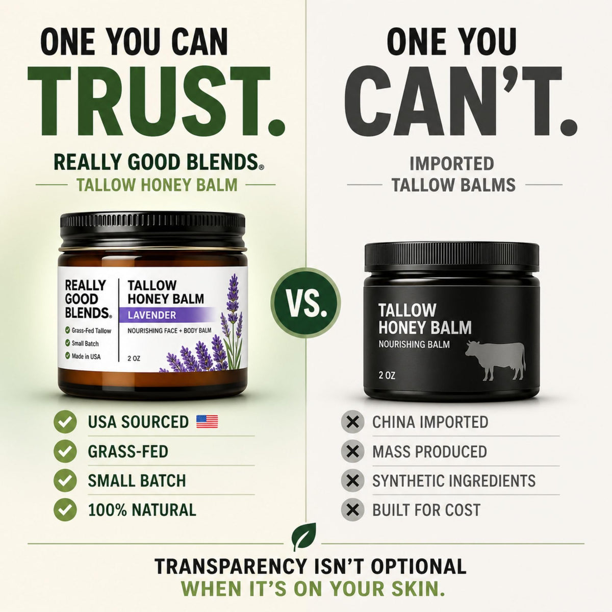 Really Good Blends label close-up showing simple ingredient transparency benefit
