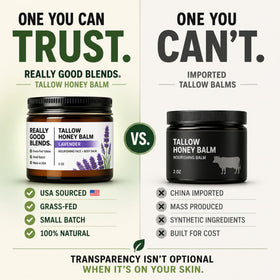 Really Good Blends label close-up showing simple ingredient transparency benefit