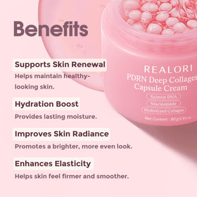 realori pink jelly texture on fingertip, shows lightweight hydration benefit