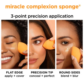 Real Techniques wet sponge expanded texture demonstrating bounce and reduced absorption