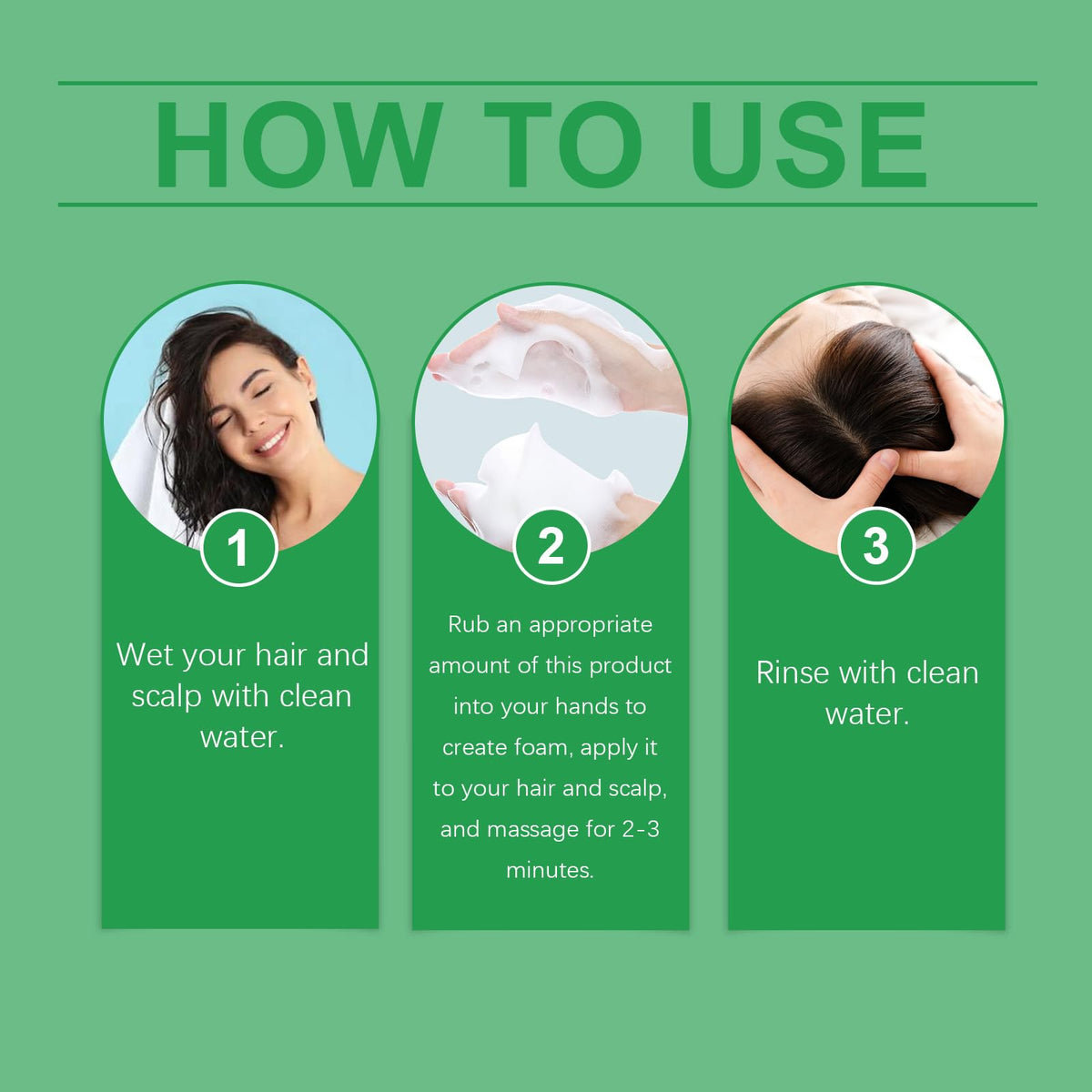REATIFUL applying shampoo in hand to demonstrate easy application