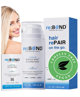 reBOND front packaging showing jar and travel size for clear product identity and convenience