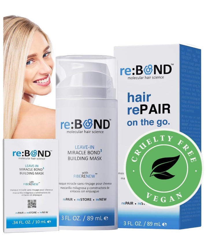 reBOND front packaging showing jar and travel size for clear product identity and convenience