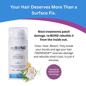 reBOND open jar showing creamy leave-in mask texture for easy application and absorption