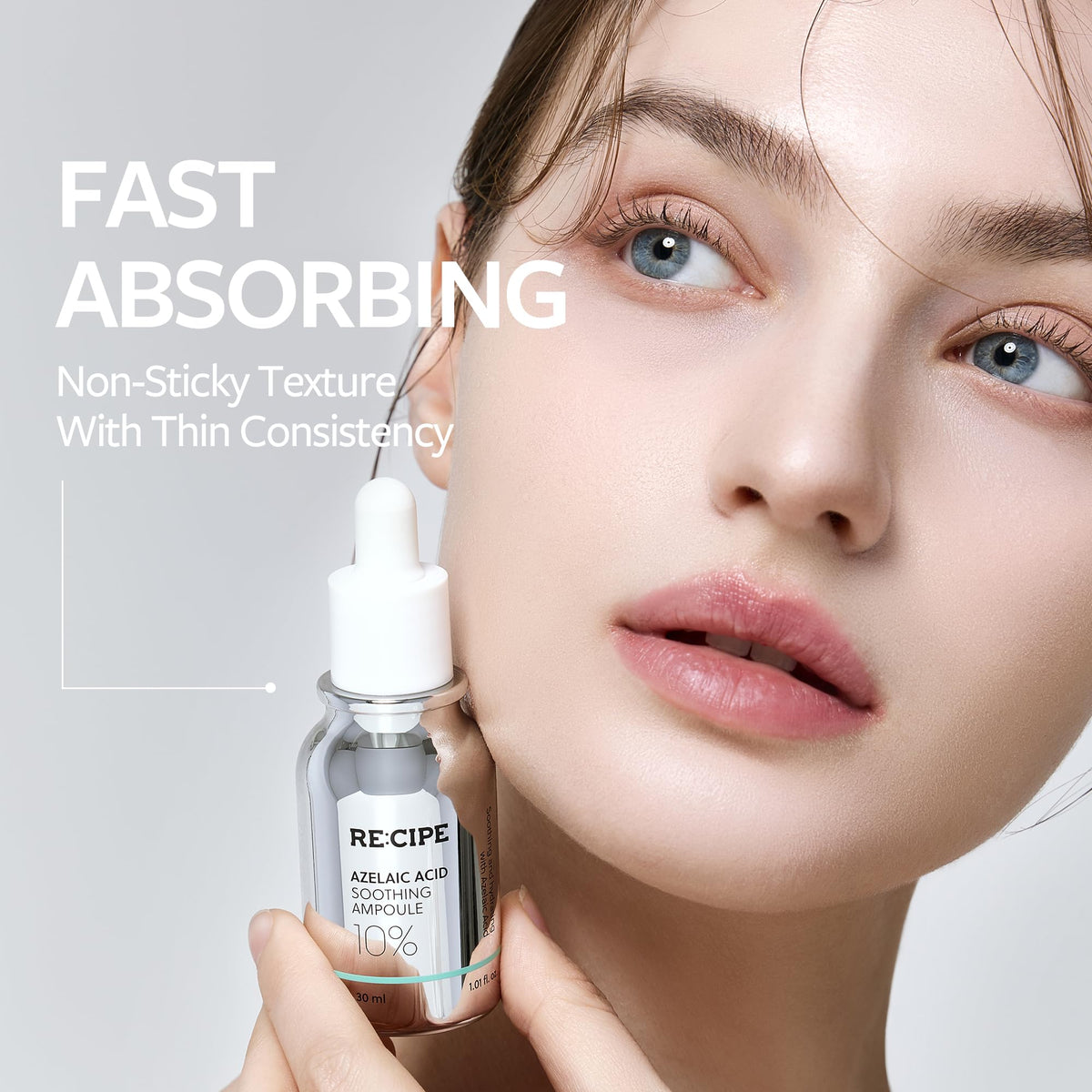 RE:CIPE dispensing serum from dropper to demonstrate easy, mess-free application