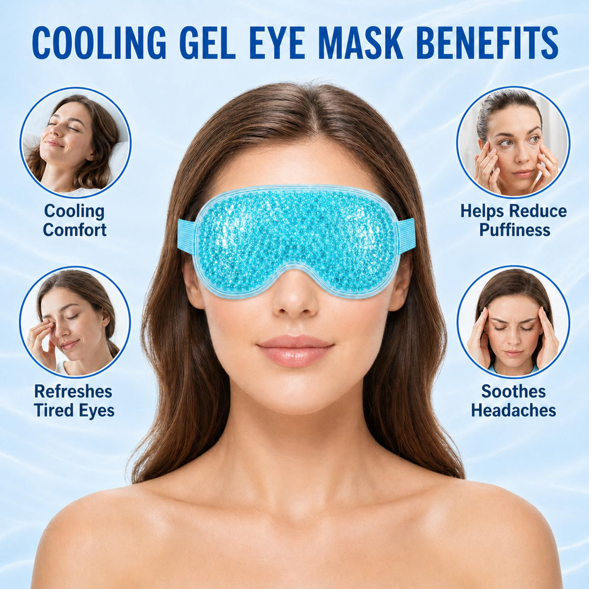 Reclua contoured red mask close-up showing eye openings and targeted cooling comfort