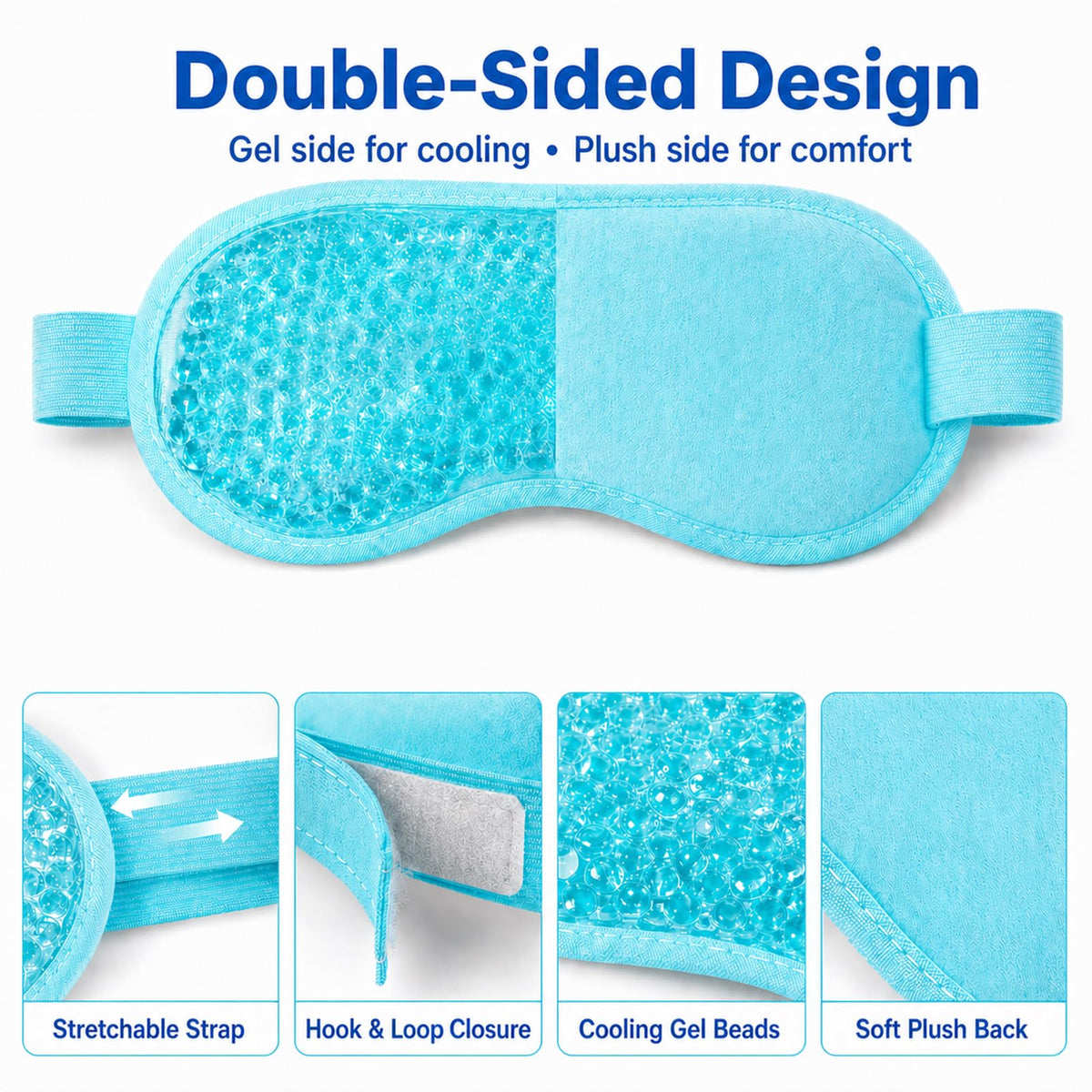 Reclua warm compress being applied showing soothing heat for dry eye comfort