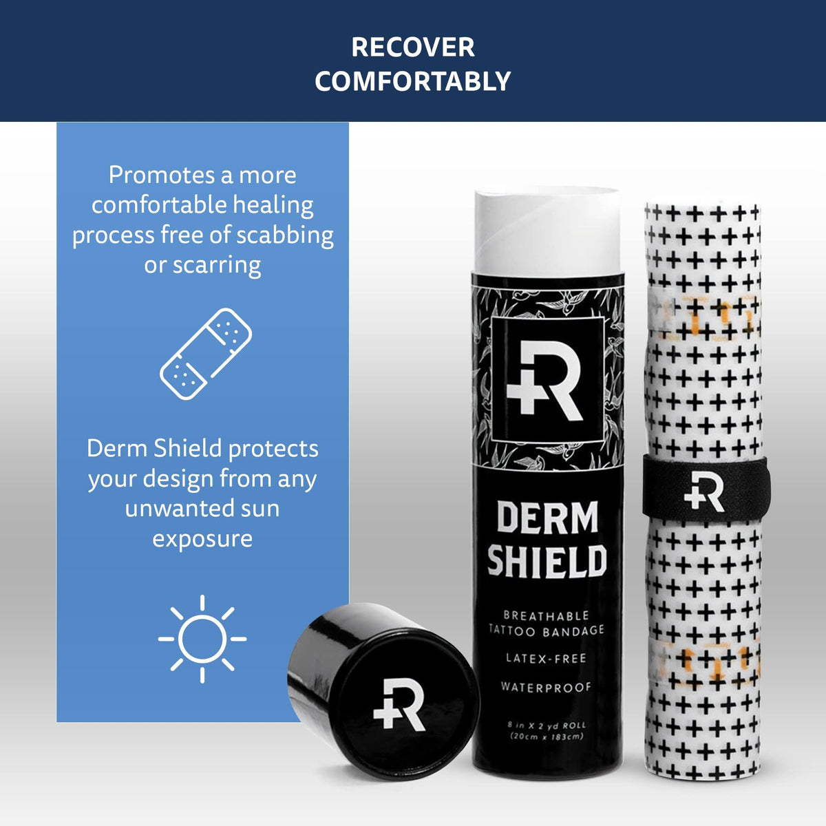 Recovery Aftercare derm shield close-up texture showing matte finish benefit