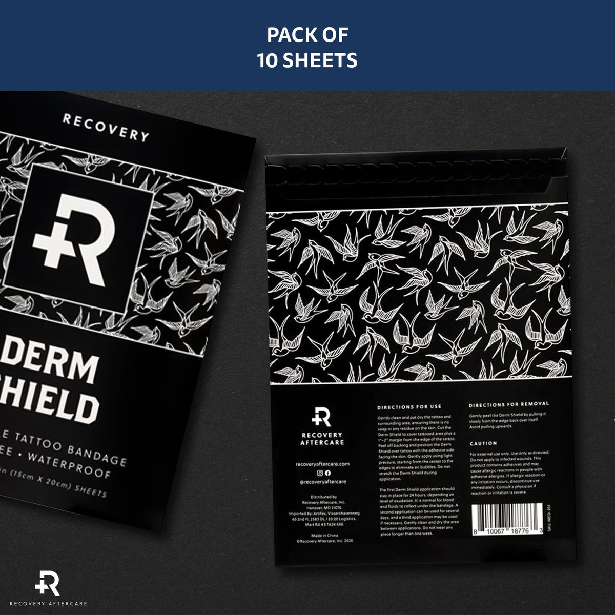 Recovery Aftercare patch worn in shower setting showing waterproof benefit