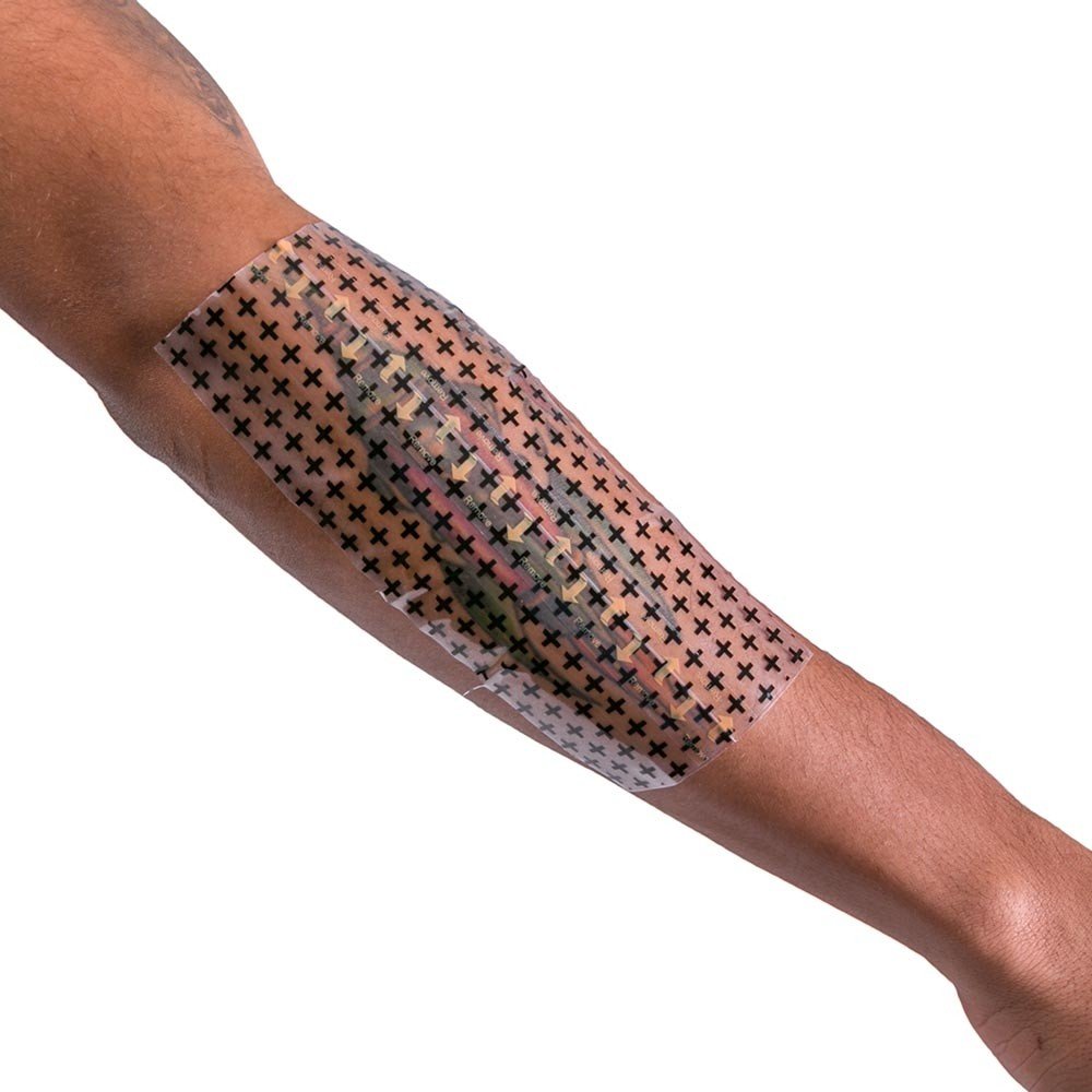 Recovery Aftercare applied on forearm showing breathable protection during activity