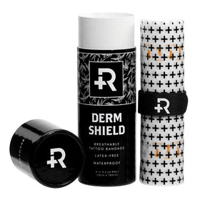 Recovery Aftercare roll front view showing matte transparent film protecting tattoos