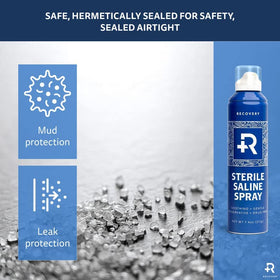 Recovery Aftercare on bathroom shelf suggesting daily aftercare routine